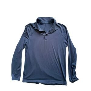 Lululemon Evolution Long Sleeve Polo Mens Small Blue Performance